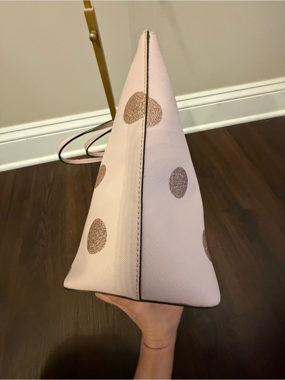 Kate Spade Haven Lane Hani “Plum Dawn” Glitter Polka Dot Tote ✨ - Picture 8 of 11